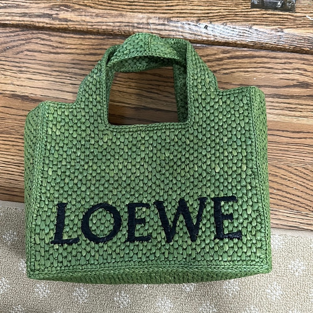 LOEWE SMALL FONT TOTE GREEN